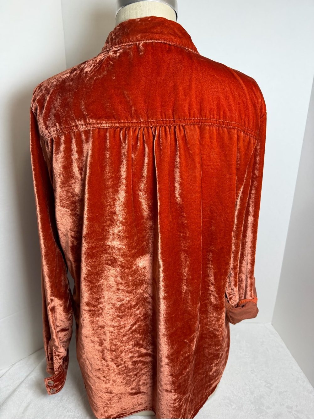 Pilcro by Anthropologie  Rust Velvet Button-Front Shirt - Women's Size Small - Picture 7 of 15